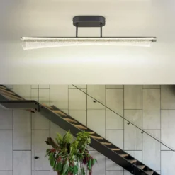 Lámpara LED de techo Malinda, transparente/antracita, 81 cm de largo, CCT