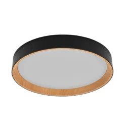 Lámpara LED de techo ORBIS LARIOS de OSRAM, negro/madera, Ø 49 cm, atenuable