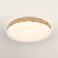 Lámpara LED de techo ORBIS MARIANO de OSRAM, madera/blanco, Ø 51 cm, atenuable