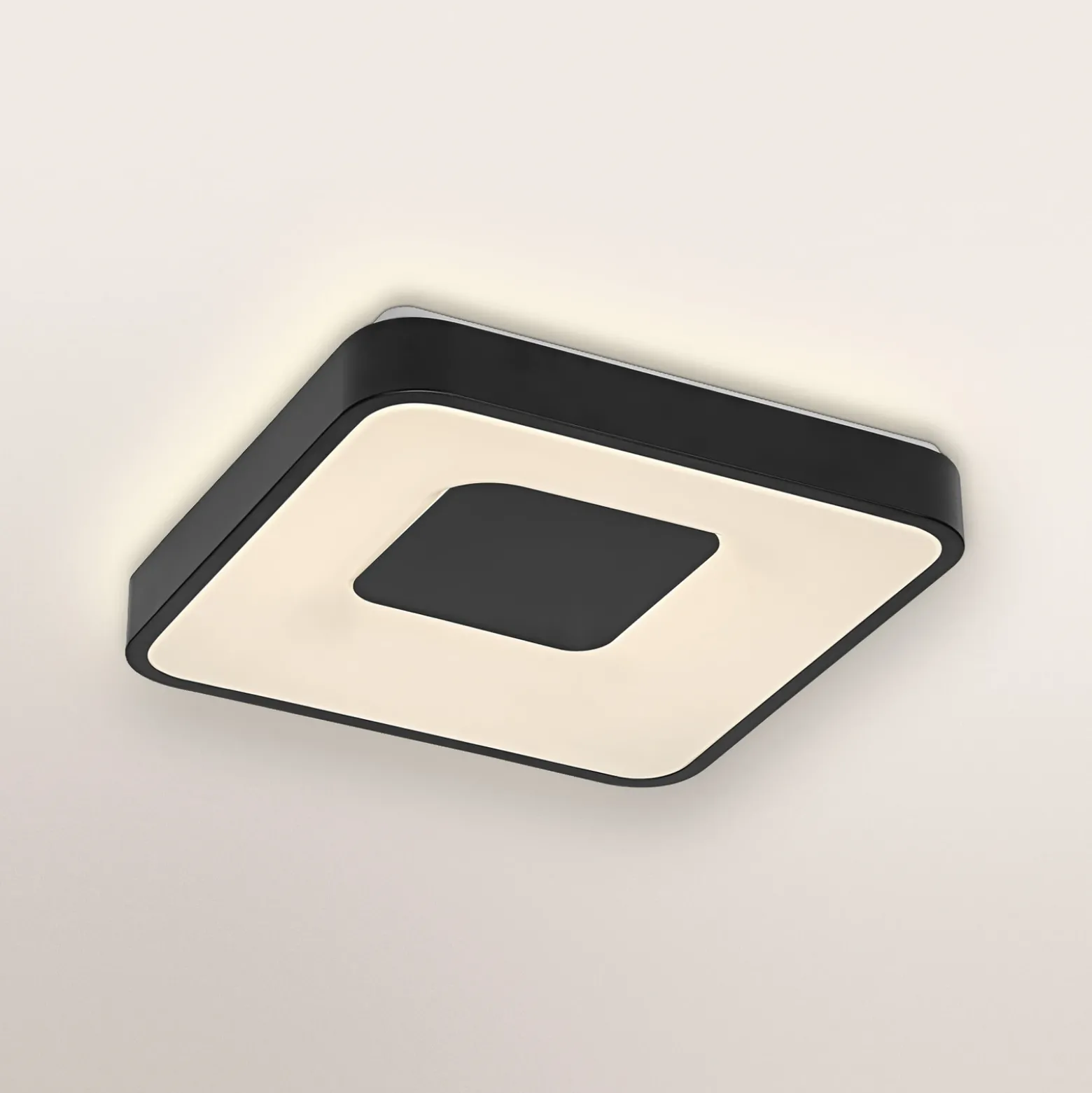 Lámpara LED de techo ORBIS PIANA de OSRAM, negra, 38 x 38 cm, ClickDim