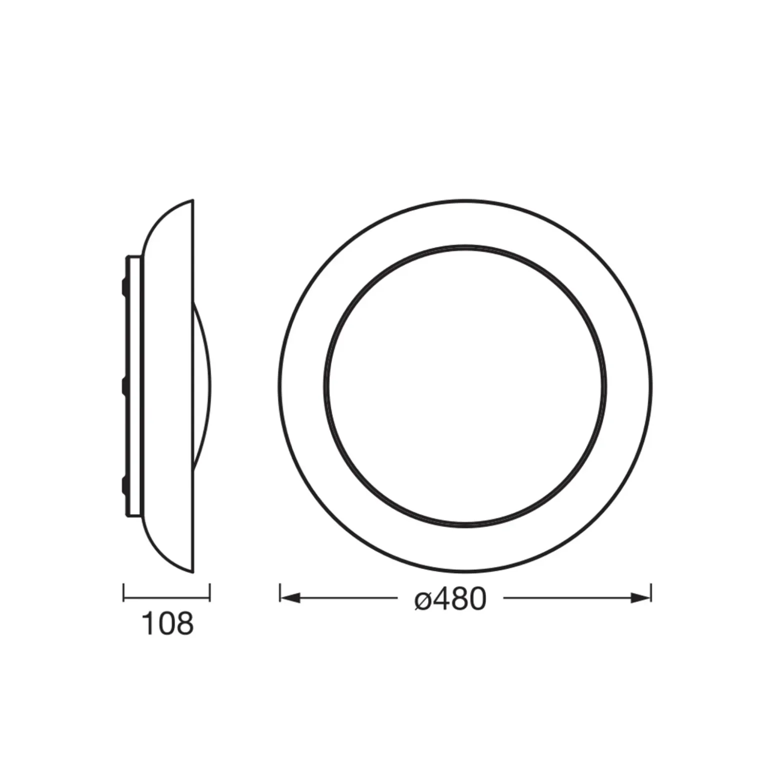 Lámpara LED de techo ORBIS PLATE de OSRAM, verde, Ø 48 cm, clickdim