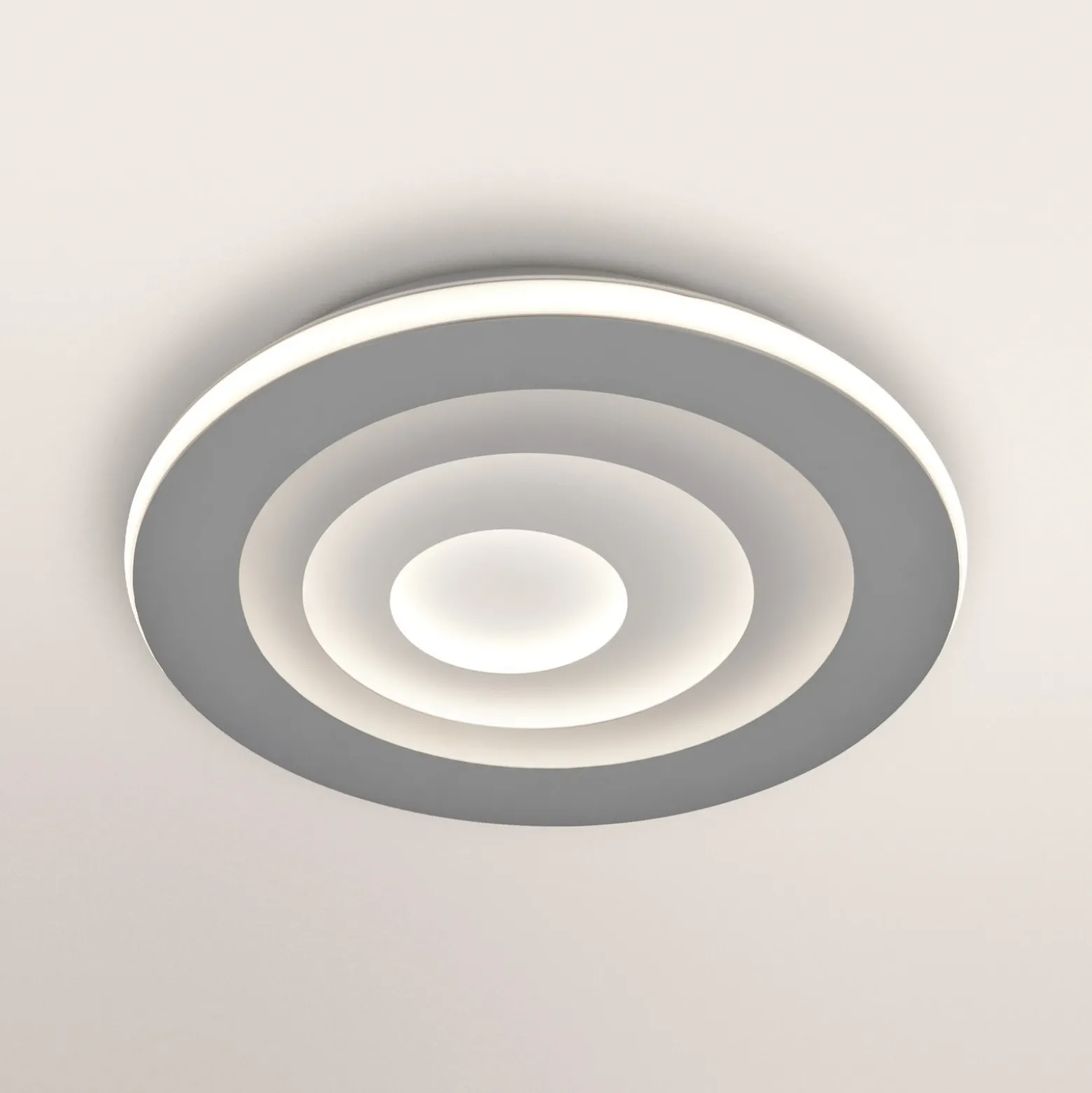 Lámpara LED de techo ORBIS SPIRAL de OSRAM, Ø 37 cm, gris, clickdim