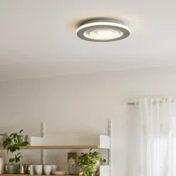 Lámpara LED de techo ORBIS SPIRAL de OSRAM, Ø 37 cm, gris, clickdim