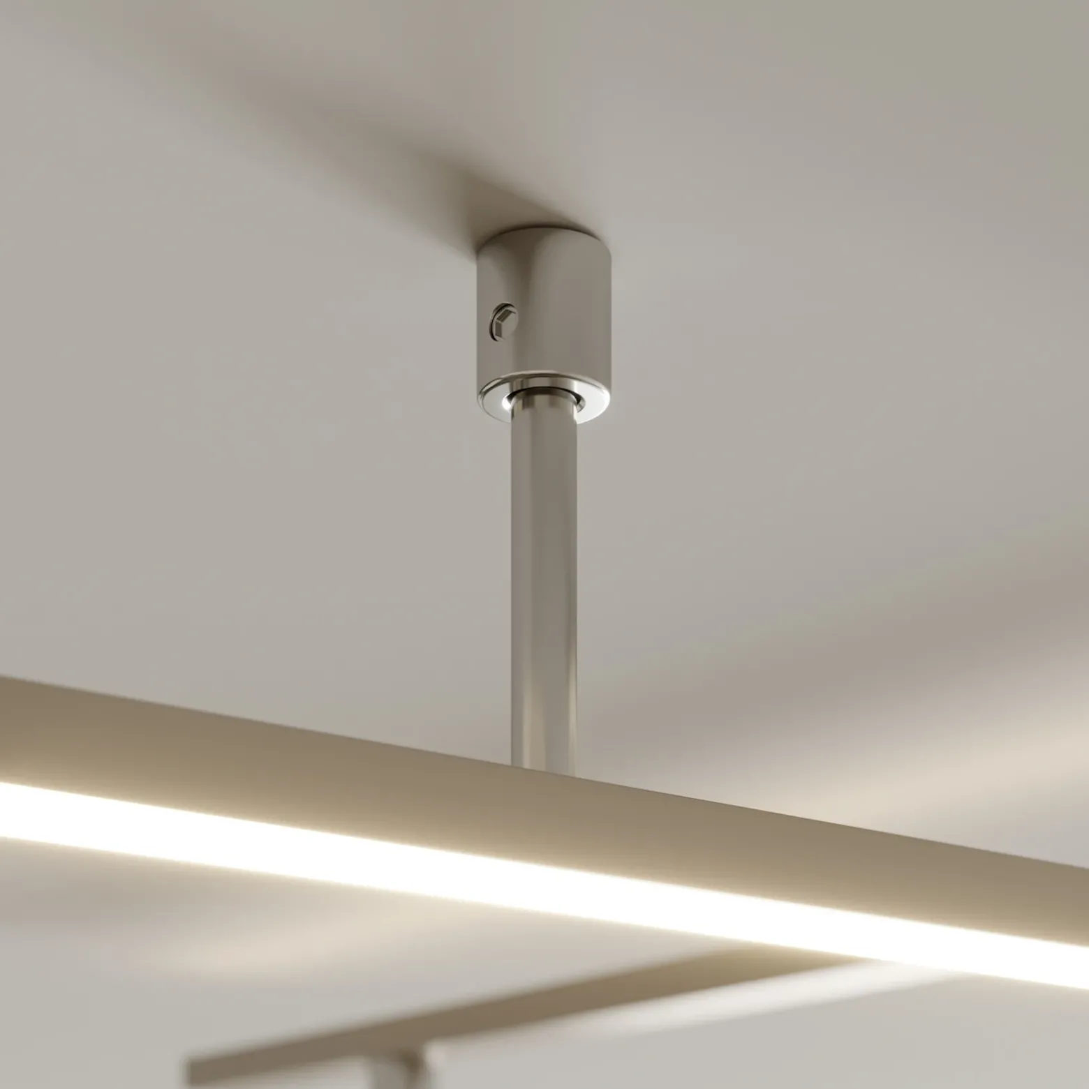 Lámpara LED de techo orientable Indira, atenuable, níquel
