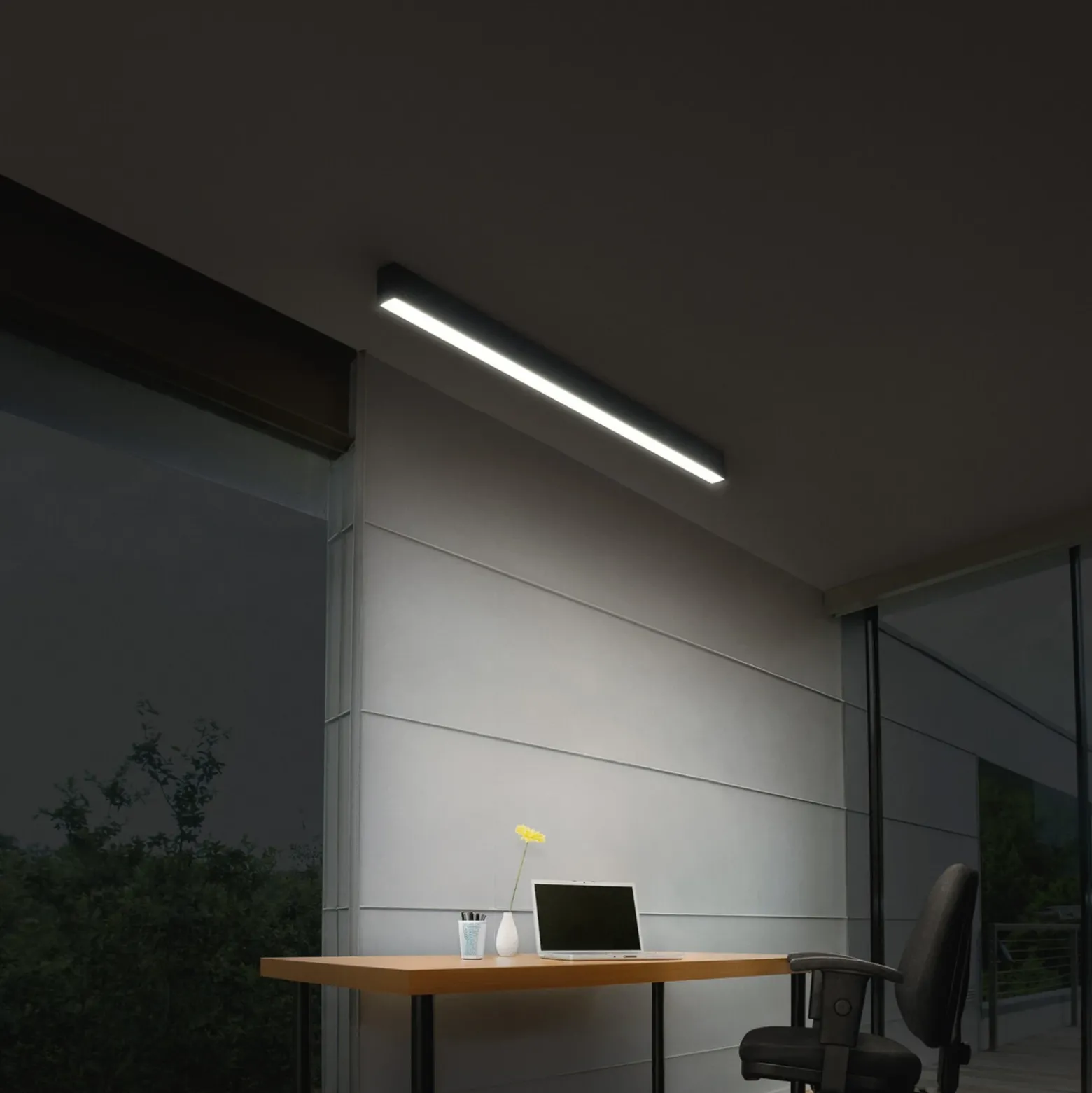 Lámpara LED de techo OSRAM Office line Cuboid negro 4000 K atenuable