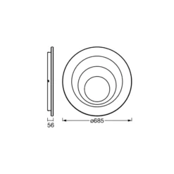 Lámpara LED de techo OSRAM ORBIS SPIRAL ROUND, Ø 69 cm, blanca 63 W