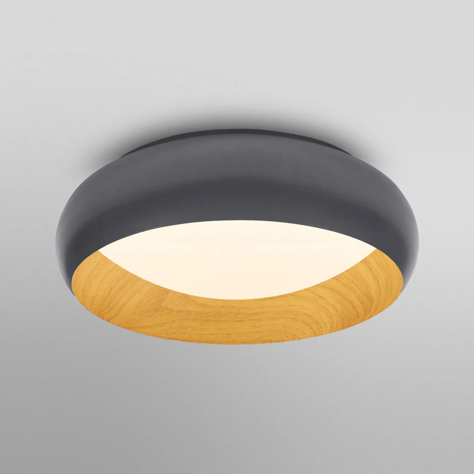 Lámpara LED de techo OSRAM ORBIS LIVIA, Ø 30 cm, gris, metal atenuable
