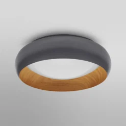 Lámpara LED de techo OSRAM ORBIS LIVIA, Ø 30 cm, gris, metal atenuable