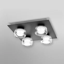 Lámpara LED de techo OSRAM ORBIS FLAME, negra, 4 luces, CCT IP44