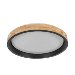 Lámpara LED de techo OSRAM ORBIS MARIANO, madera/negro, Ø 51 cm, atenuable