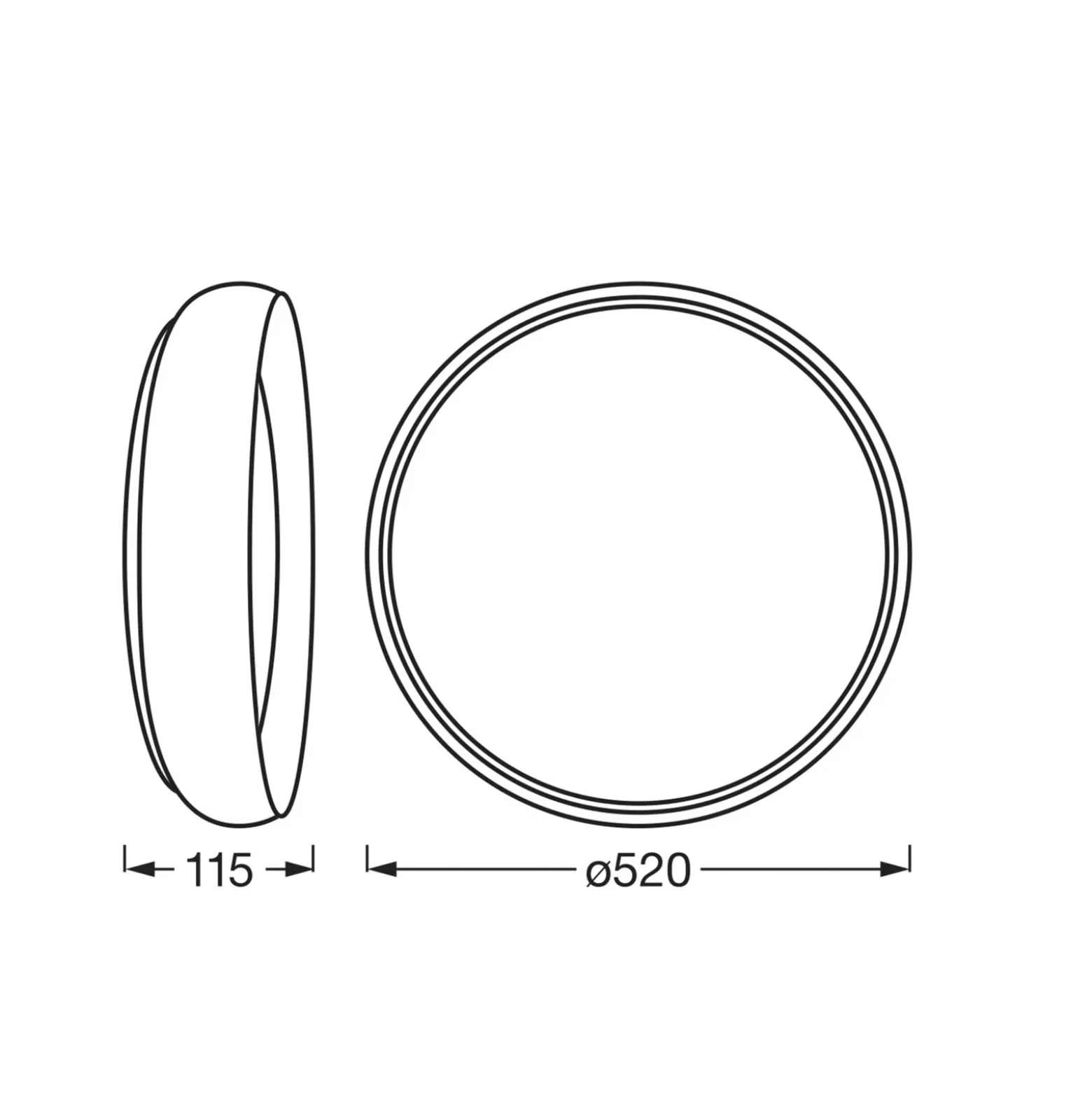 Lámpara LED de techo OSRAM ORBIS LIVIA, Ø 52 cm, gris, metal atenuable