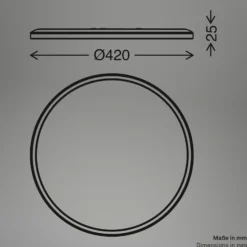 Lámpara LED de techo para baño Pulap, Ø 42 cm, cromado/blanco metal