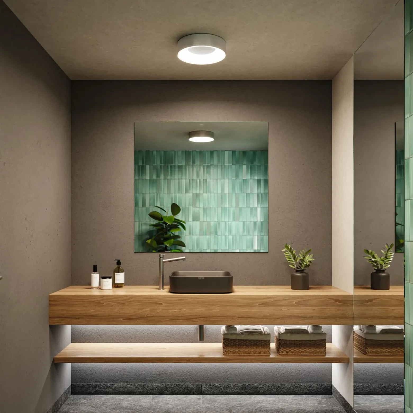 Lámpara LED de techo Paulmann HomeSpa Casca, blanco/aluminio, IP44