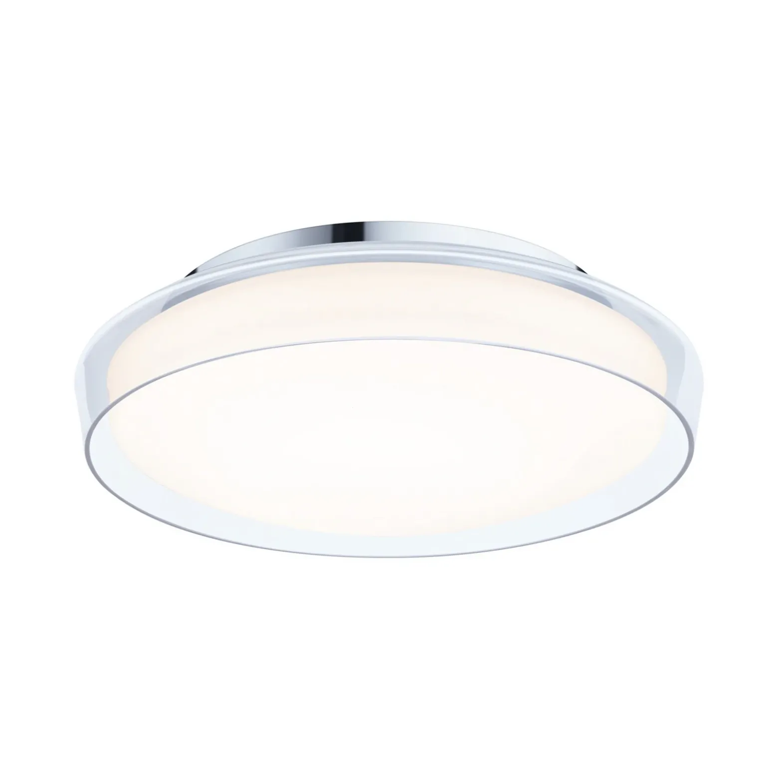 Lámpara LED de techo Paulmann Luena, IP44, cromada, Ø 35 cm
