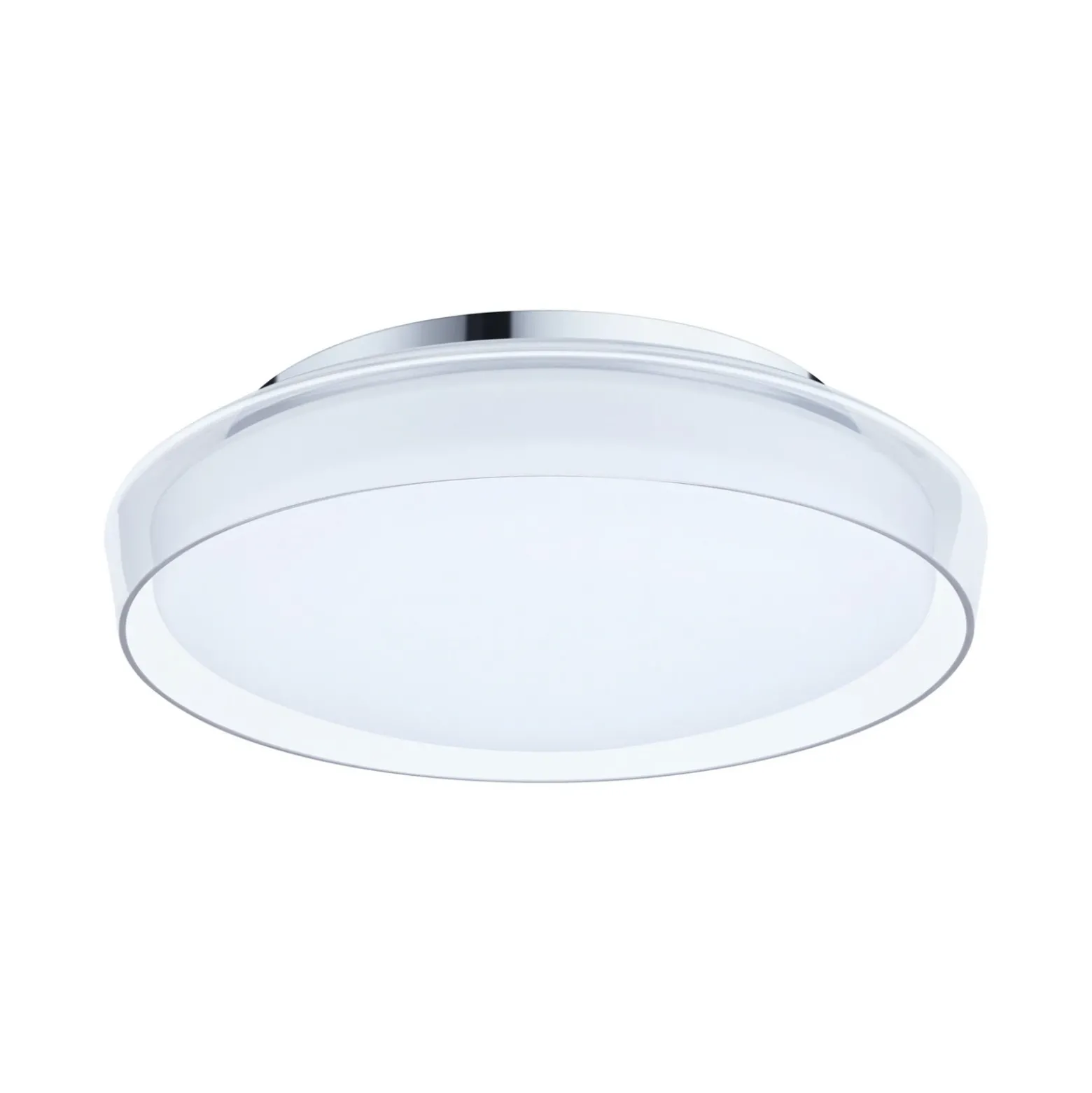 Lámpara LED de techo Paulmann Luena, IP44, cromada, Ø 35 cm