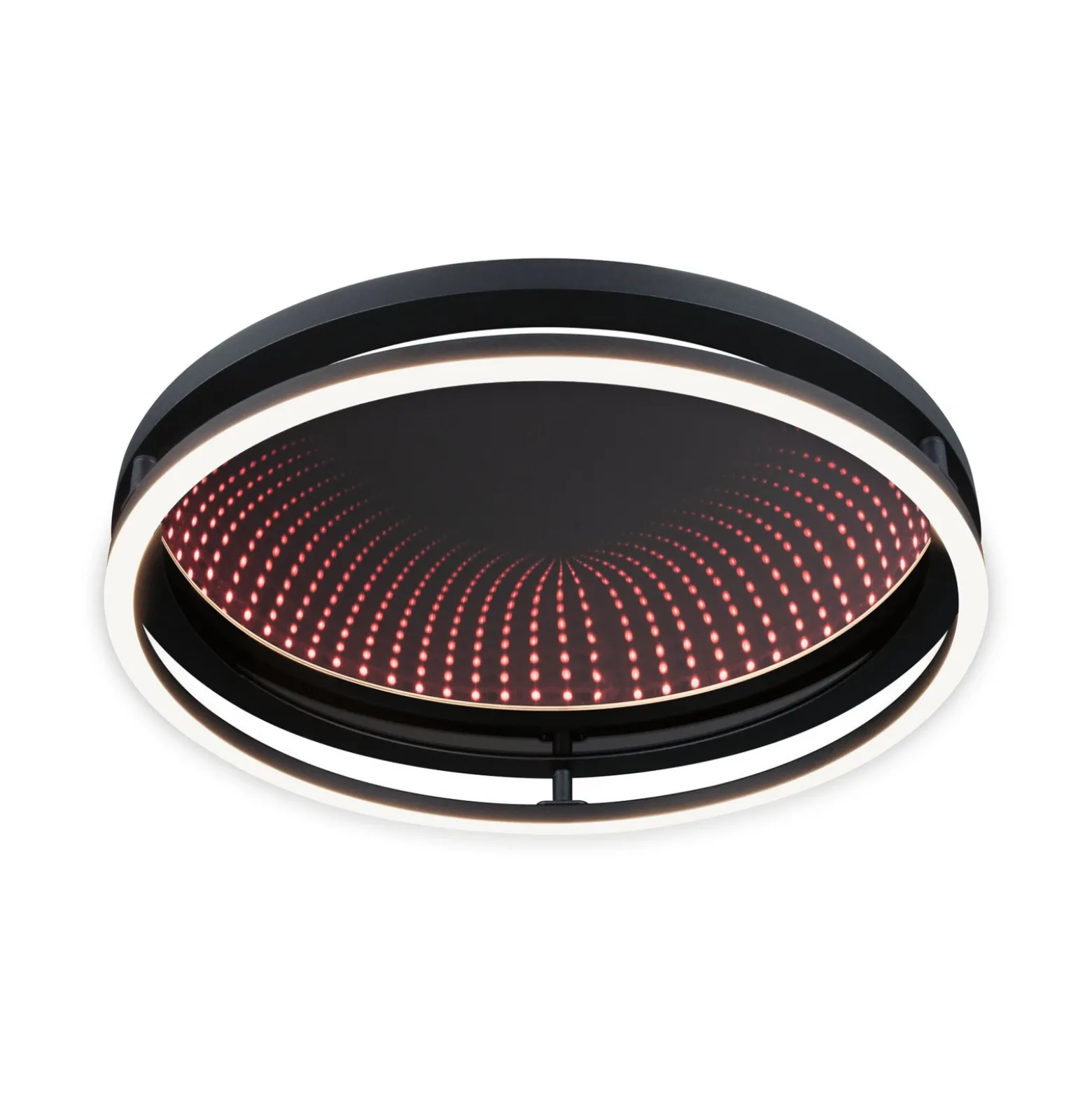 Lámpara LED de techo Paulmann Spaceglow One, negra, Ø 39 cm, RGBW