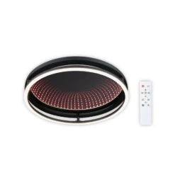 Lámpara LED de techo Paulmann Spaceglow One, negra, Ø 39 cm, RGBW