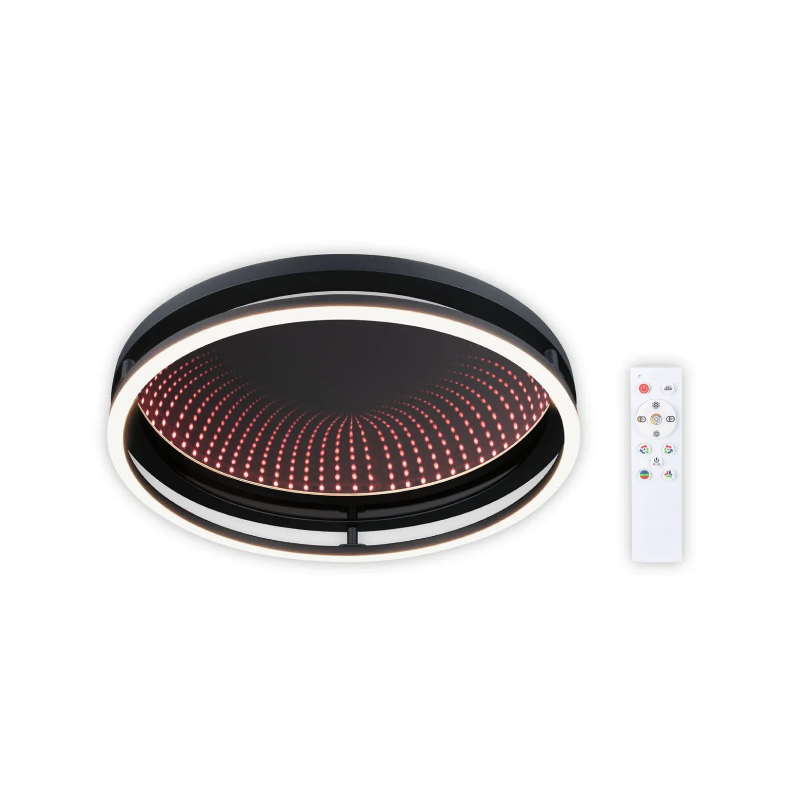 Lámpara LED de techo Paulmann Spaceglow One, negra, Ø 39 cm, RGBW