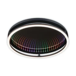 Lámpara LED de techo Paulmann Spaceglow One, negra, Ø 39 cm, RGBW