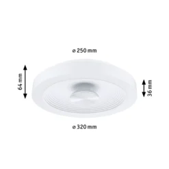 lámpara LED de techo Paulmann Volea, blanco/plata Ø 32 cm IP44 atenuable