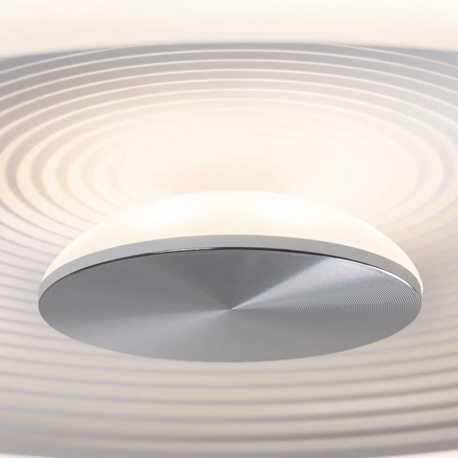 lámpara LED de techo Paulmann Volea, blanco/plata Ø 40 cm IP44 atenuable