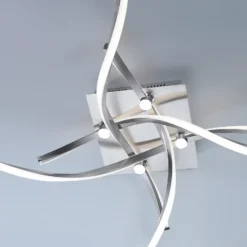 Lámpara LED de techo Polina de Paul Neuhaus, 4 luces, plateada, atenuable