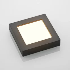 Lámpara LED de techo Prios Alette, negra, 12 W, CCT, atenuable