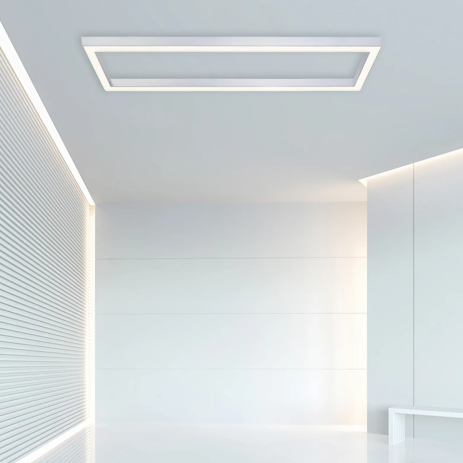 Lámpara LED de techo PURE Lines, 110 x 30 cm, plata, CCT, control remoto