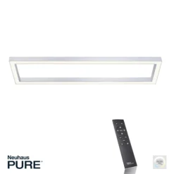 Lámpara LED de techo PURE Lines, 110 x 30 cm, plata, CCT, control remoto