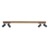 Lámpara LED de techo PURE Lines, 120 cm, negra, madera, control remoto