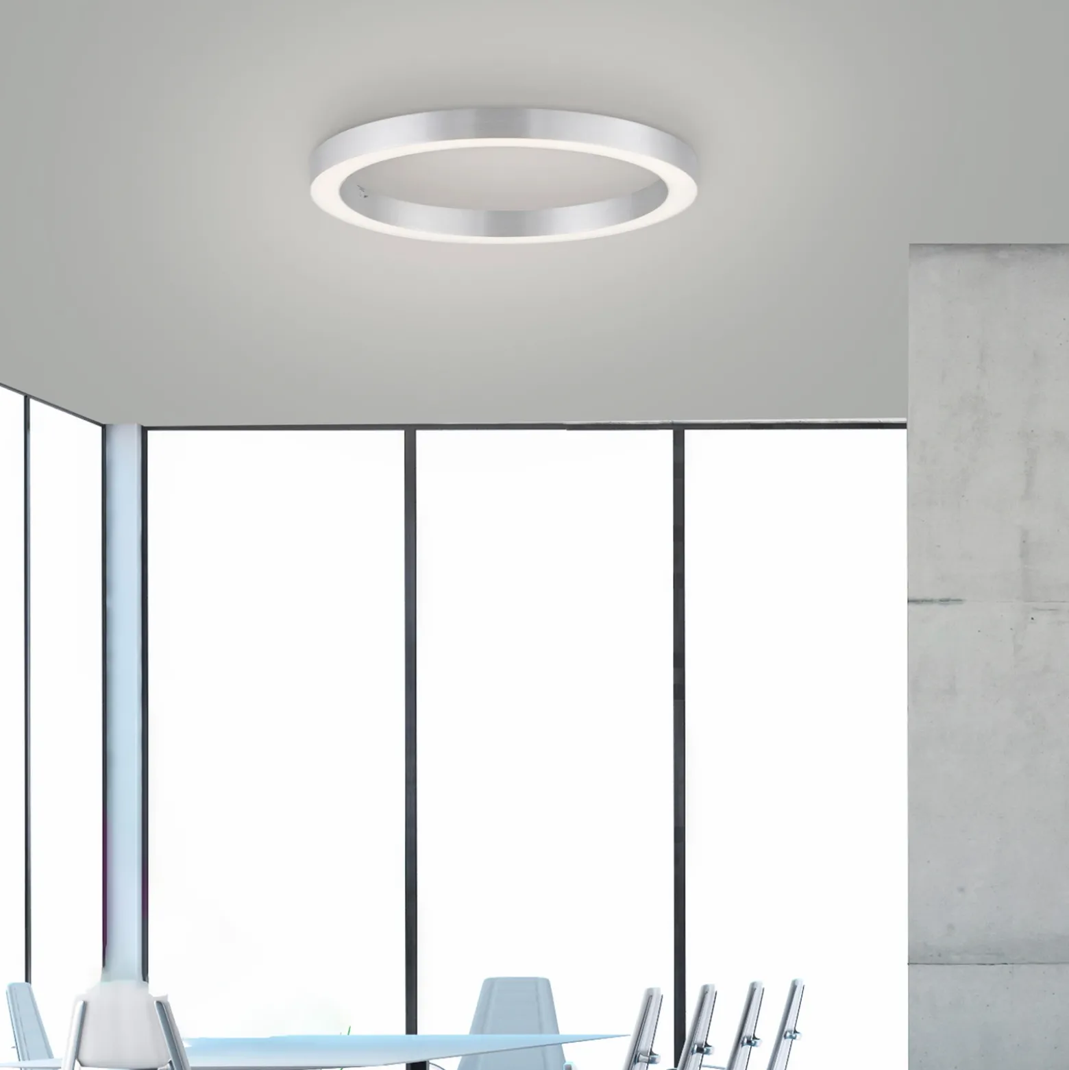 Lámpara LED de techo PURE Lines, Ø 50 cm, color plateado, CCT