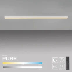 Lámpara LED de techo PURE Lines, blanca, 110 cm, CCT, control remoto