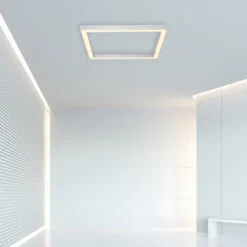 Lámpara LED de techo PURE Lines, 55 x 55 cm, plata, CCT, control remoto