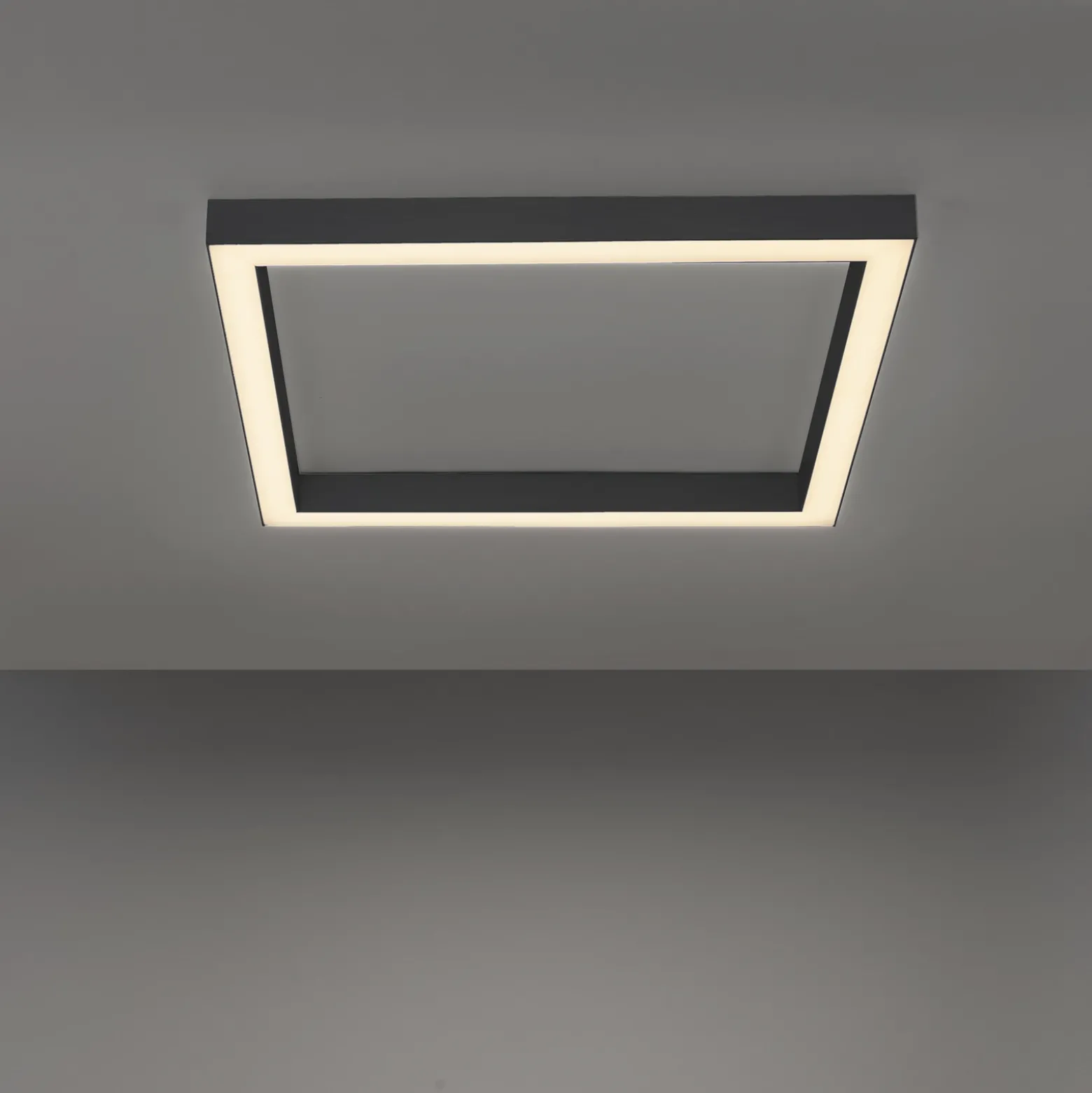 Lámpara LED de techo PURE Lines, 55x55 cm, antracita, CCT, control remoto
