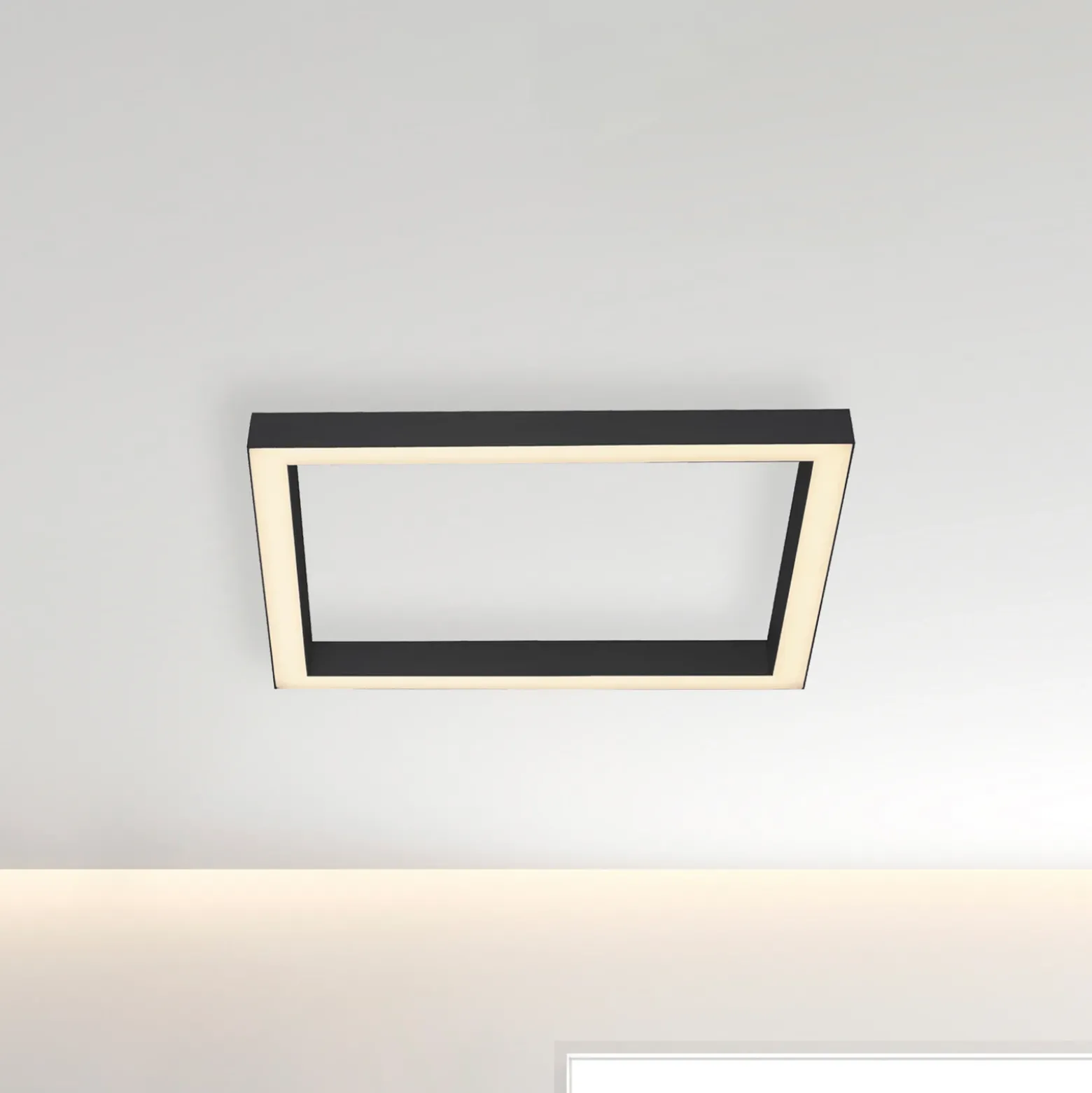 Lámpara LED de techo PURE Lines, 55x55 cm, antracita, CCT, control remoto