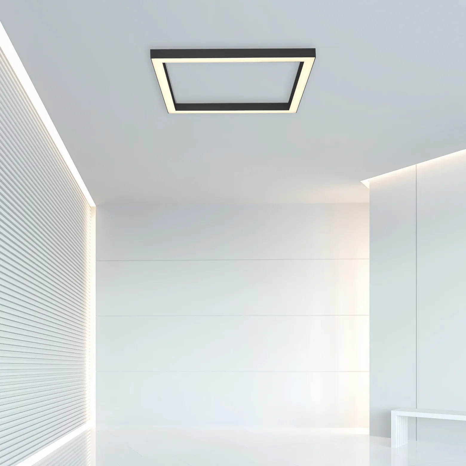 Lámpara LED de techo PURE Lines, 55x55 cm, antracita, CCT, control remoto