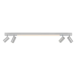 Lámpara LED de techo PURE Lines, 120 cm, plateada, control remoto