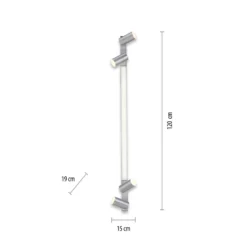 Lámpara LED de techo PURE Lines, 120 cm, plateada, control remoto