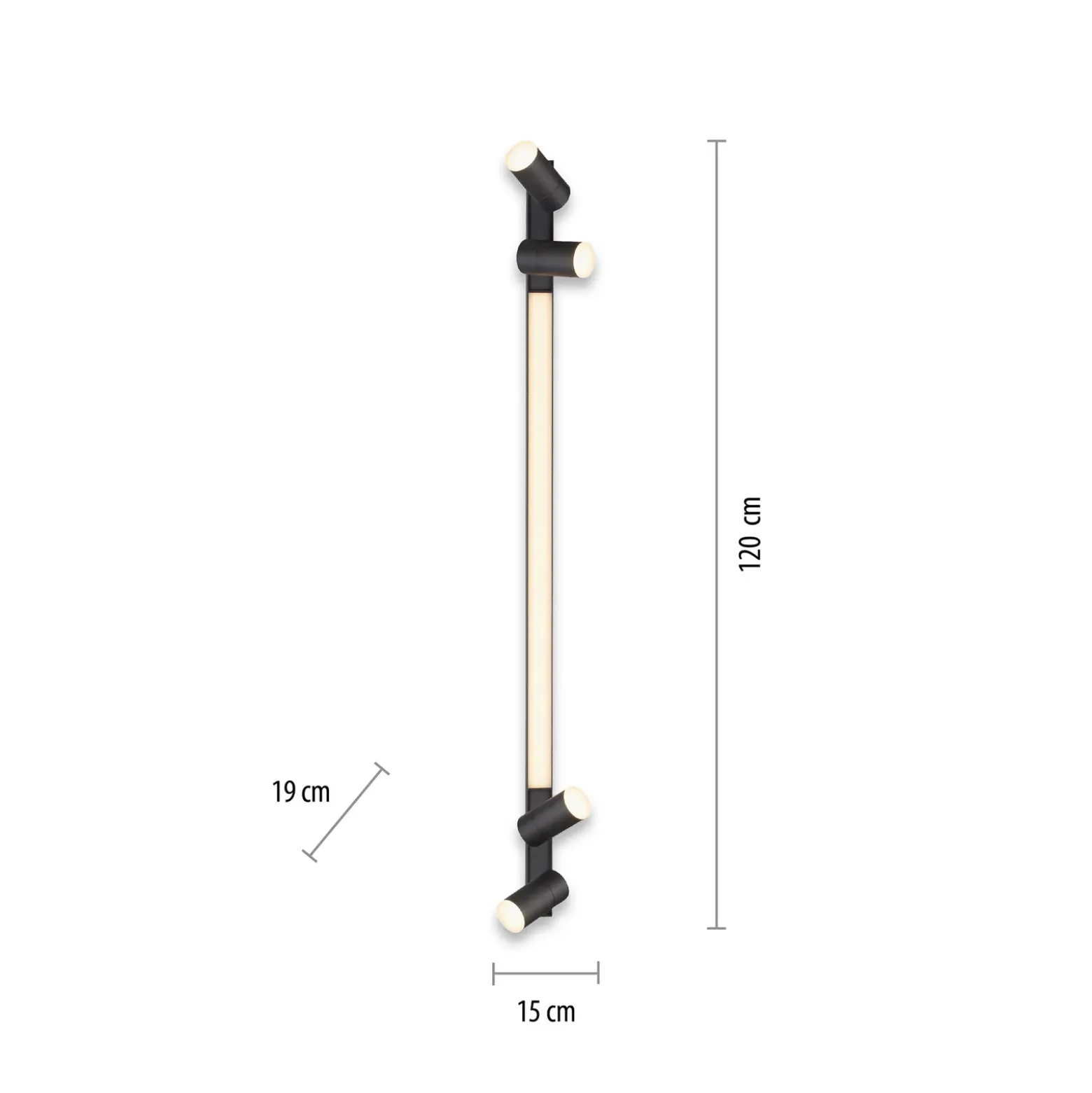 Lámpara LED de techo PURE Lines, 120 cm, antracita, control remoto