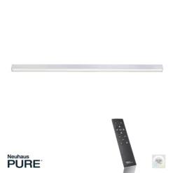 Lámpara LED de techo PURE Lines, 110 cm, plateada, CCT, control remoto
