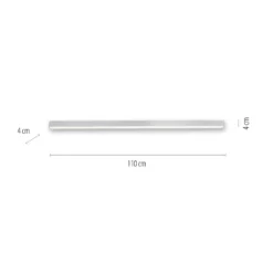 Lámpara LED de techo PURE Lines, 110 cm, plateada, CCT, control remoto