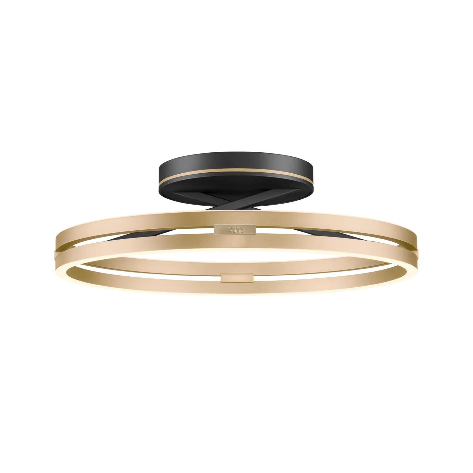 Lámpara LED de techo PURE Loop latón/negro metal Ø 60 cm CCT