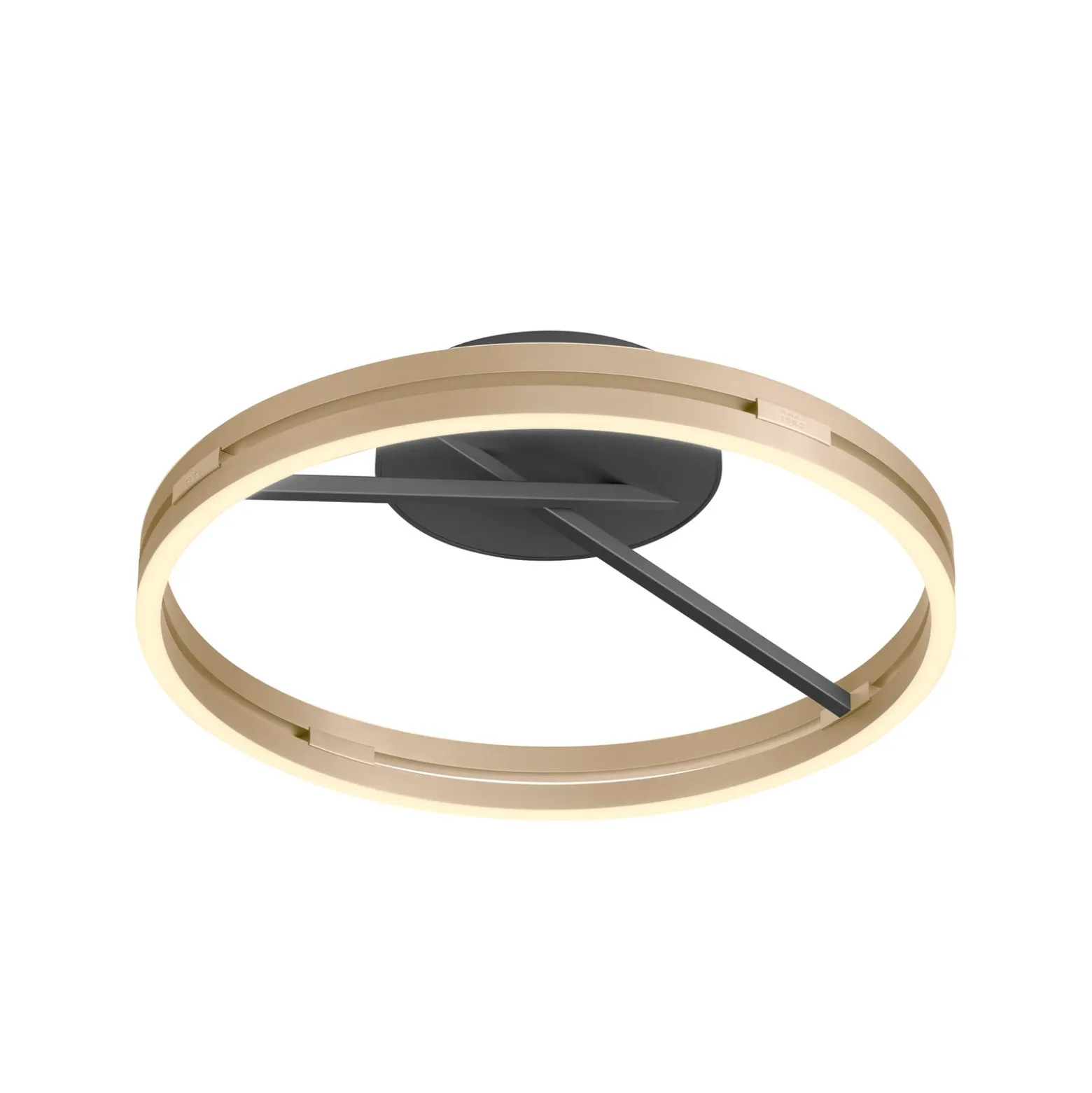 Lámpara LED de techo PURE Loop latón/negro metal Ø 60 cm CCT