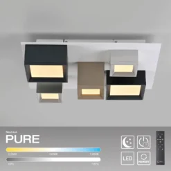 Lámpara LED de techo PURE Manhattan, multicolor, 5 luces, CCT