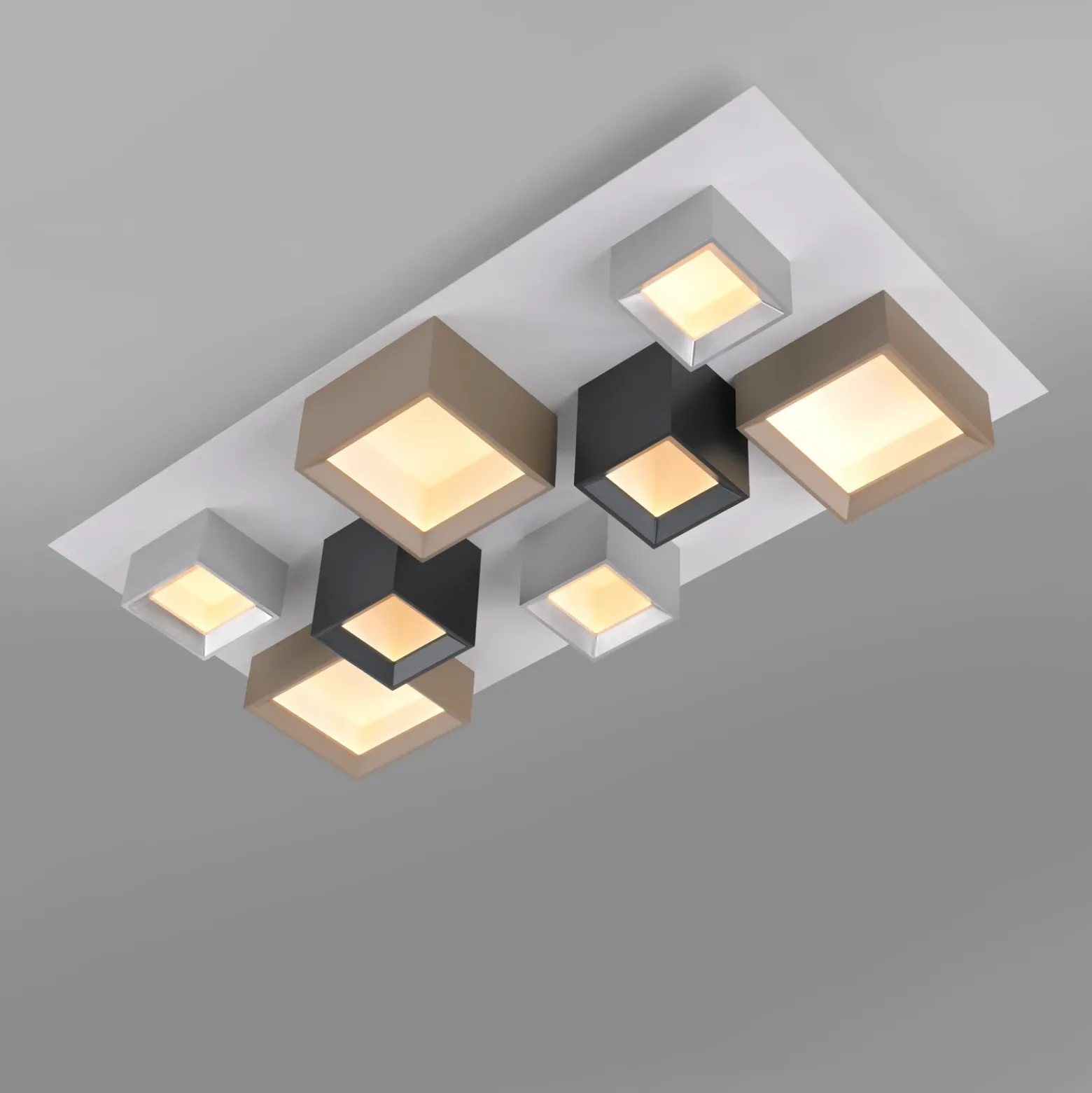 Lámpara LED de techo PURE Manhattan, multicolor, 8 luces, CCT