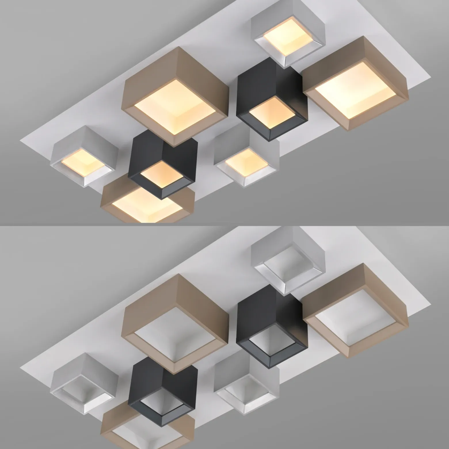 Lámpara LED de techo PURE Manhattan, multicolor, 8 luces, CCT