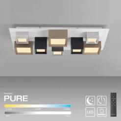 Lámpara LED de techo PURE Manhattan, multicolor, 8 luces, CCT