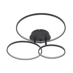 Lámpara LED de techo Rayk de Lindby, negra, metal, 77 cm, atenuable