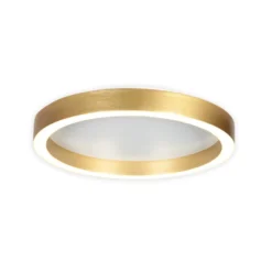 lámpara LED de techo Ringlux dorada, Ø 40 cm, metal, 2700 K