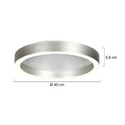 lámpara LED de techo Ringlux, gris acero, Ø 40 cm, metal, 2700 K